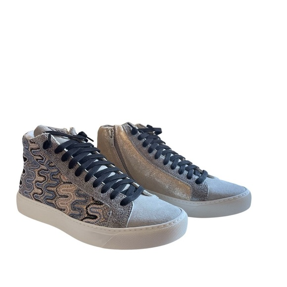 P448 High-Top Panama Sneaker Italian Made by Hand High Quality Sophisticated NWT - Picture 5 of 14